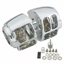 Load image into Gallery viewer, Chrome Switch Housings Cover+6x Hand Control Button Caps Fit For Harley Softail
