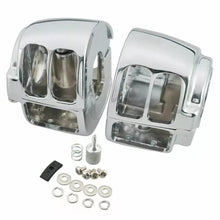 Load image into Gallery viewer, Chrome Switch Housings Cover+6x Hand Control Button Caps Fit For Harley Softail
