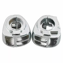 Load image into Gallery viewer, Chrome Switch Housings Cover+6x Hand Control Button Caps Fit For Harley Softail
