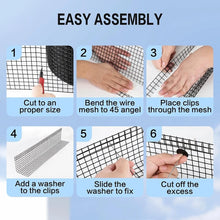 Load image into Gallery viewer, 8 inch x 100ft Solar Panel Bird Guard 100pcs Stainless Steel Fasteners Clips
