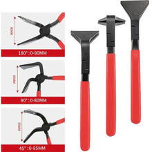 Load image into Gallery viewer, 3pcs Sheet Metal Bending Plier Set Straight 0° 45° and 90° 60mm Jaw 270mm length