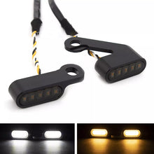 Load image into Gallery viewer, Black LED Mini Motorcycle Front Turn Signal Indicator Light For Harley Dyna FXD
