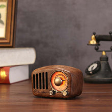 Load image into Gallery viewer, Vintage Style Radio Retro Bluetooth Speaker Walnut Wooden FM Radio
