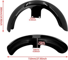 Load image into Gallery viewer, 19&quot; Gloss Black Front Fender For Harley Touring Electra Street Tri Glide CVO
