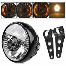 Load image into Gallery viewer, 7&quot; Motorcycle Headlight Amber LED Turn Signal Indicators With Mount Bracket
