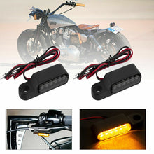 Load image into Gallery viewer, Motorcycle Handlebar Bar End 6 LED Turn Signal Indicators Light Black For Harley
