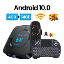 Load image into Gallery viewer, 6K 4GB+64G TV Box Voice Assistant 6K 3D Wifi 2.4G&amp;5.8G Media player
