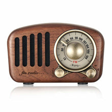 Load image into Gallery viewer, Vintage Style Radio Retro Bluetooth Speaker Walnut Wooden FM Radio
