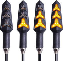 Load image into Gallery viewer, 4X Y-Shaped Motorcycle LED Turn Signal Indicators Fish Bone Flashing Flow Lights
