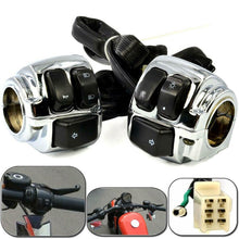 Load image into Gallery viewer, 1&quot; Handlebar Switch Chrome + Wiring Harness For Harley Sportster
