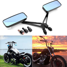 Load image into Gallery viewer, BLACK 8/10mm MOTORCYCLE MIRRORS FOR CHOPPER CRUISER BOBBER CAFE RACER
