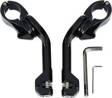 Load image into Gallery viewer, Black Long Highway Foot Pegs Clamp 1-1/4&quot; Bars For Harley Road King Street Glide
