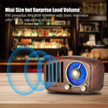 Load image into Gallery viewer, Vintage Style Radio Retro Bluetooth Speaker Walnut Wooden FM Radio
