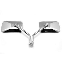 Load image into Gallery viewer, Pair Motorcycle Rear View Mirrors Chrome Rectangula 10mm Thread Universal Silver
