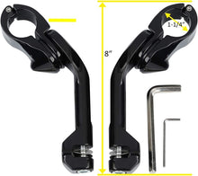 Load image into Gallery viewer, Black Long Highway Foot Pegs Clamp 1-1/4&quot; Bars For Harley Road King Street Glide
