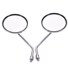 Load image into Gallery viewer, 8mm Chrome Motorcycle Round Rear View Side Mirrors Kawasaki Honda Suzuki Scooter
