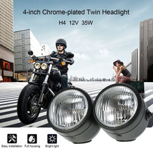 Load image into Gallery viewer, Motorcycle Dual Twin Front Headlight Lamp w/ Bracket Mount Kit Fit For Harley
