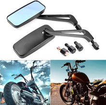 Load image into Gallery viewer, BLACK 8/10mm MOTORCYCLE MIRRORS FOR CHOPPER CRUISER BOBBER CAFE RACER
