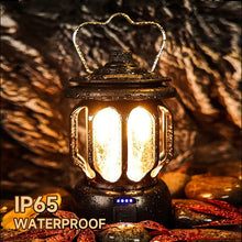 Load image into Gallery viewer, LED Camping Light Portable Retro Lantern USB Rechargeable Waterproof Outdoor
