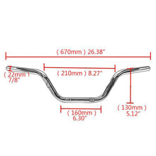 Load image into Gallery viewer, Motorcycle 7/8&#39;&#39; 22mm Drag Handlebar Bar Chrome For Honda Yamaha Suzuki
