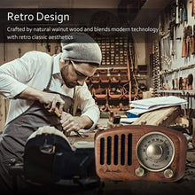 Load image into Gallery viewer, Vintage Style Radio Retro Bluetooth Speaker Walnut Wooden FM Radio
