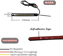 Load image into Gallery viewer, 2x White/Amber Switchback LED Fork Turn Signal DRL Light Strips For Motorcycle
