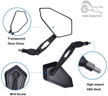 Load image into Gallery viewer, Motorcycle Rear View Mirrors 10mm Arrow Black Handlebar Side Mirror ATV Quad
