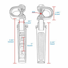 Load image into Gallery viewer, Motorcycle Universal U-Clamp Foot Pegs Rests 1&quot;~1-1/4&quot; Highway Engine Crash Bar
