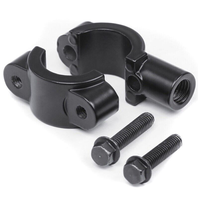 thumbnail image 2 of Universal 7/8" Motorcycle Handlebar Mirror Mount Clamp Adapter - Black Aluminum 10mm 2 of 2