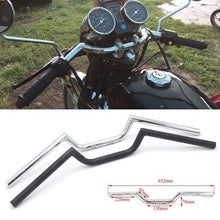 Load image into Gallery viewer, Black/Chrome 22mm 7/8&quot; Handle Bars For Motorcycle Bobber Cafe Racer
