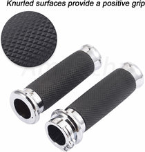 Load image into Gallery viewer, 1&quot; 25mm Chrome Handlebar Hand Grips Fit For Harley Sportster Dyna Softail Fatboy
