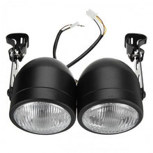 Load image into Gallery viewer, Motorcycle Dual Twin Front Headlight Lamp w/ Bracket Mount Kit Fit For Harley
