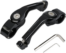 Load image into Gallery viewer, Black Long Highway Foot Pegs Clamp 1-1/4&quot; Bars For Harley Road King Street Glide
