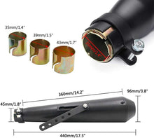 Load image into Gallery viewer, Universal Stainless Steel Muffler Exhaust Pipe Motorcycle Slip On 1.5-2&quot; Inlet
