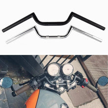 Load image into Gallery viewer, Black/Chrome 22mm 7/8&quot; Handle Bars For Motorcycle Bobber Cafe Racer
