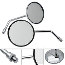 Load image into Gallery viewer, 8mm Chrome Motorcycle Round Rear View Side Mirrors Kawasaki Honda Suzuki Scooter
