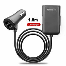 Load image into Gallery viewer, 4 in 1 8A 36W QC3.0 Quick Charging Car Charger 4 USB Ports for Front &amp; Back Seat
