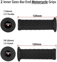 Load image into Gallery viewer, Cafe Racer 22mm Rubber Handlebar Hand Grip Bar End For Motorcycle Bikes
