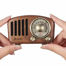 Load image into Gallery viewer, Vintage Style Radio Retro Bluetooth Speaker Walnut Wooden FM Radio
