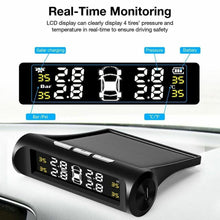 Load image into Gallery viewer, Solar Wireless TPMS LCD Car Tire Pressure Monitoring System +4 External Sensors
