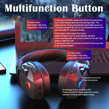 Load image into Gallery viewer, 2 in 1 Wireless Mode Low Latency Professional Gaming Bass Stereo RGB Headphones
